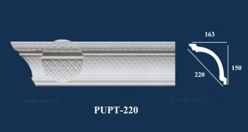 Phào máng hắt PU hoa văn PUPT-220