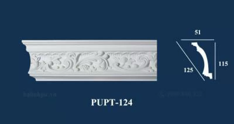Phào góc trần PU hoa văn PUPT-124