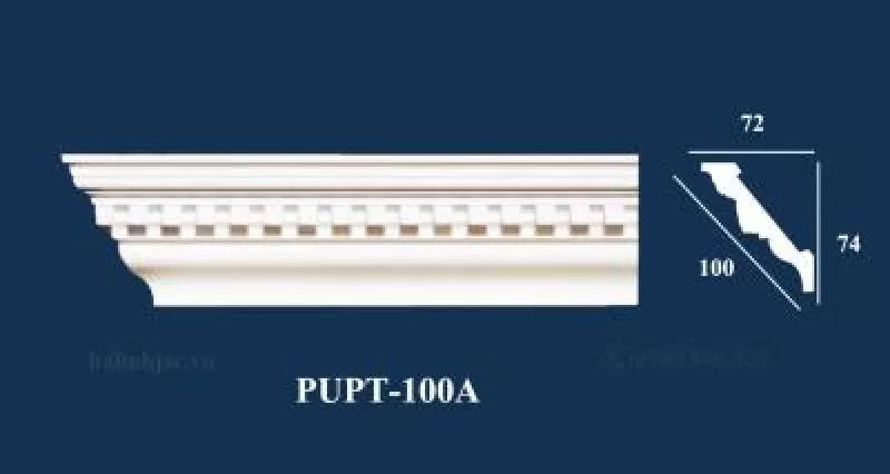 Phào góc trần PU hoa văn PUPT-100A