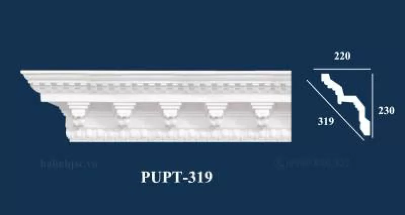 Phào cổ trần PU hoa văn PUPT-319