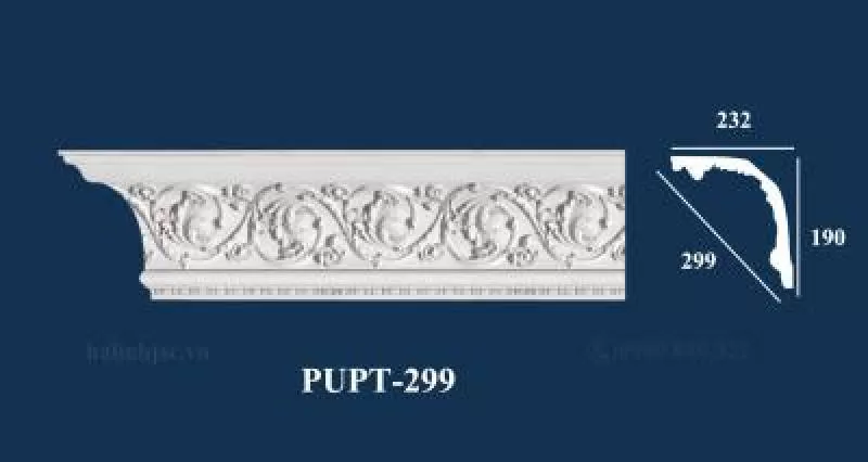 Phào cổ trần PU hoa văn PUPT-299