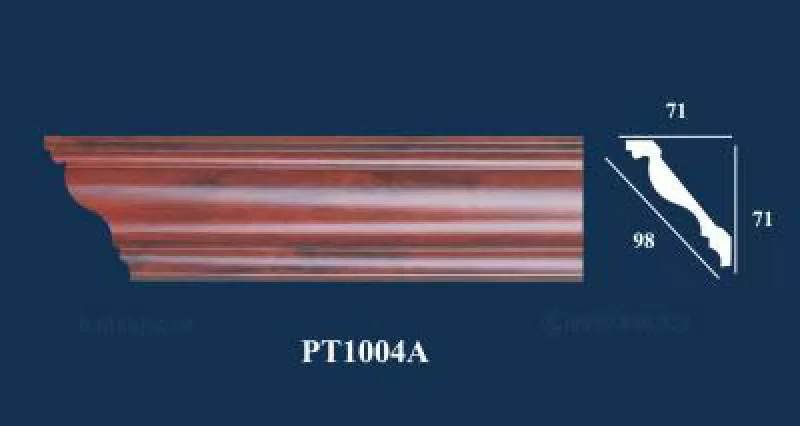 Sản phẩm PS trơn vân gỗ 04 - Phào trần PT1004A