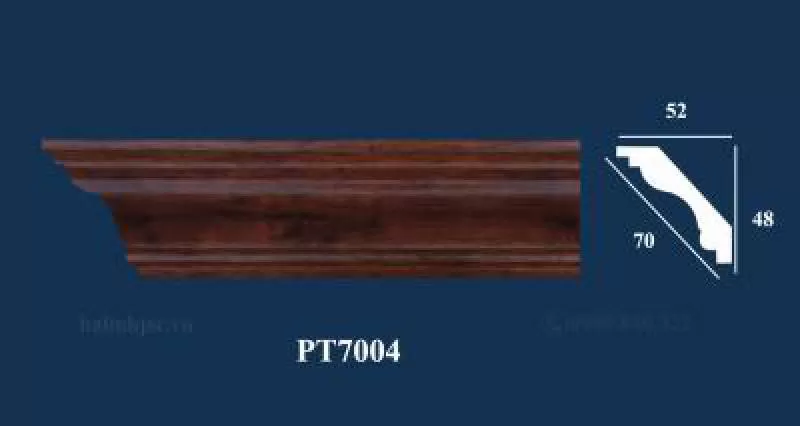 Sản phẩm PS trơn vân gỗ 04 - Phào trần PT7004