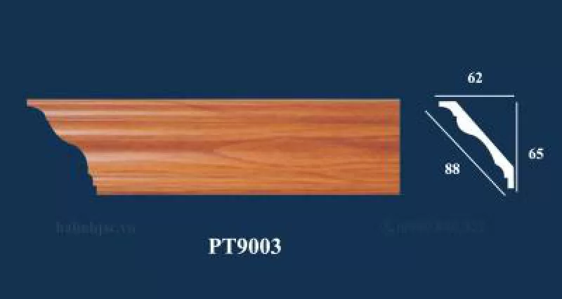 Sản phẩm PS trơn vân gỗ 03 - Phào trần PT9003