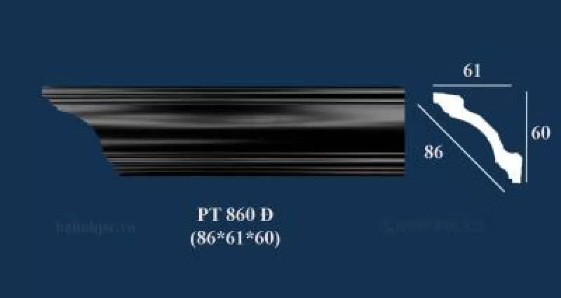 Phào góc trần PS đen óng Indochine Style PT860Đ