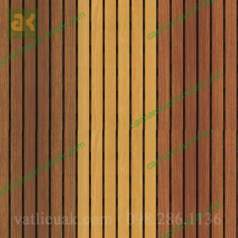 Gỗ tiêu âm xẻ rãnh 12mm phủ Veneer cốt chịu ẩm Quảng Trị