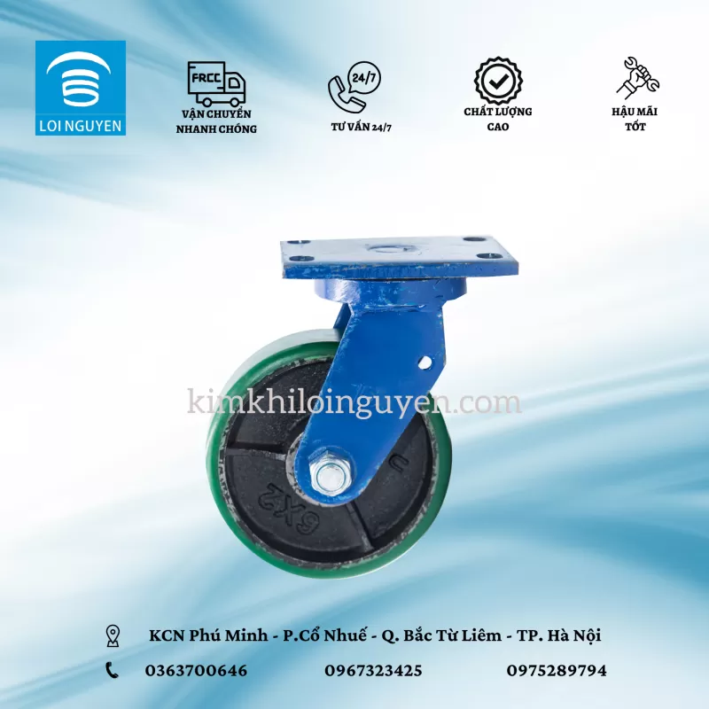 STN100.Q : Bánh siêu tải nặng 10 cm quay