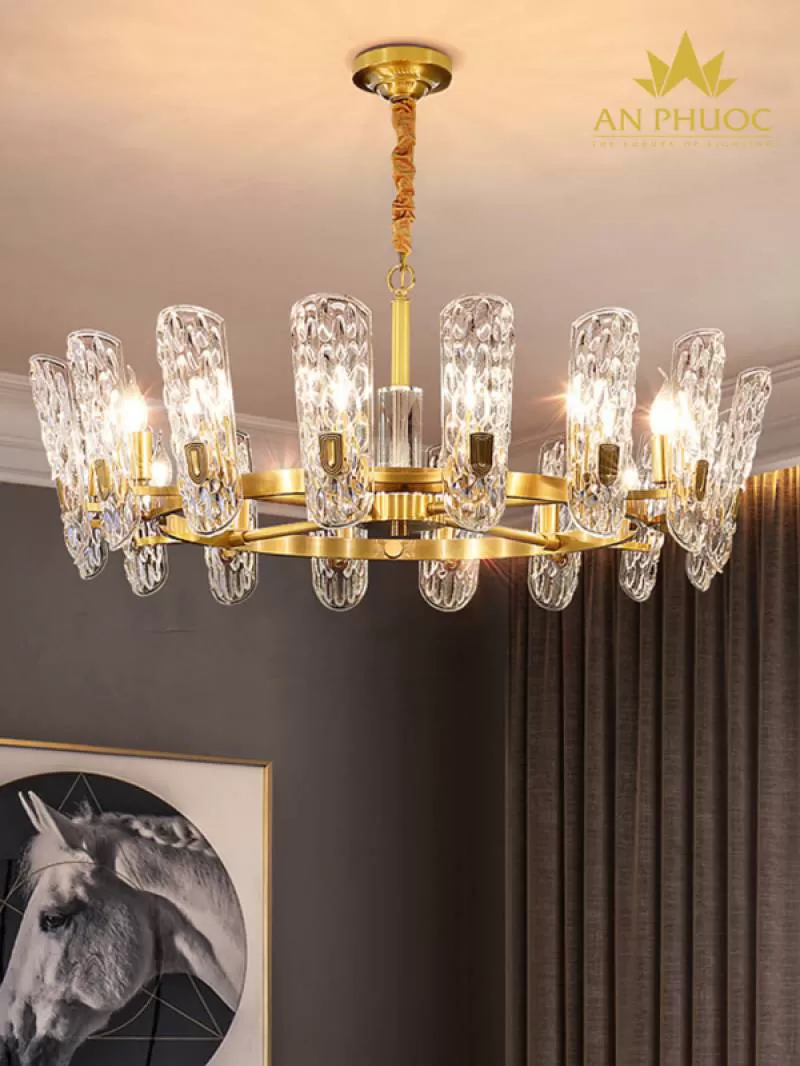Đèn thả pha lê D88027-16+8 - Đèn An Phước 