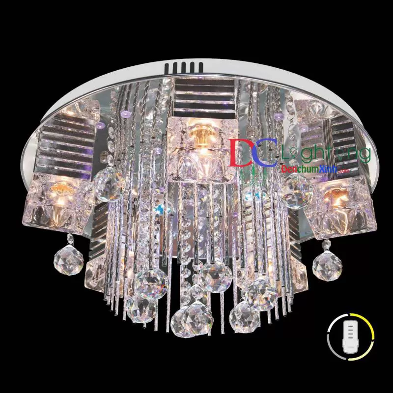 Đèn mâm ốp trần pha lê DCX439 ( Rộng 50cm ) 