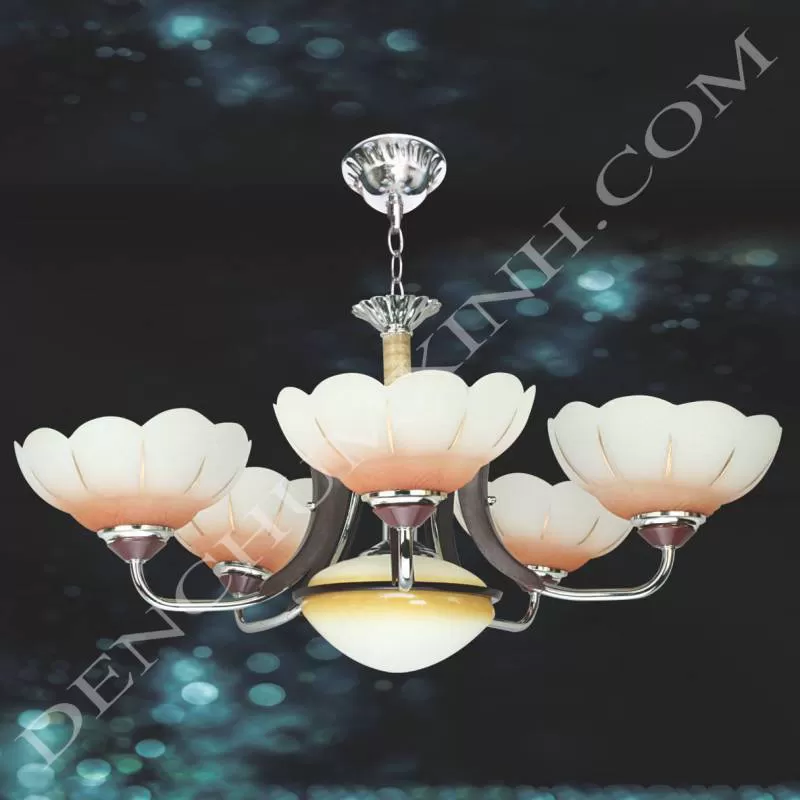 Đèn chùm thủy tinh DCX9036/5 (Rộng 50cm ) 