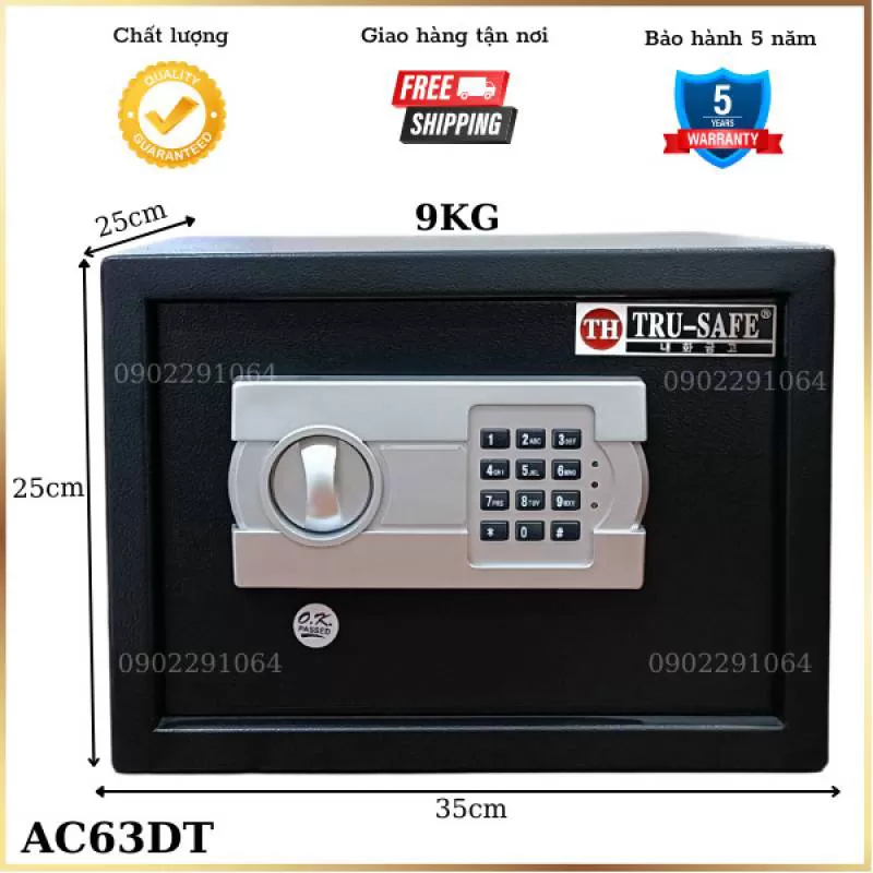 Giá Két sắt khách sạn nhỏ gọn AC63DT mini điện tử [ Giảm giá 50% ]