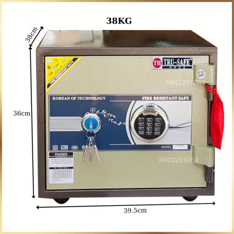 Két sắt vân tay mini HQ38VTDT khóa vân tay điện tử