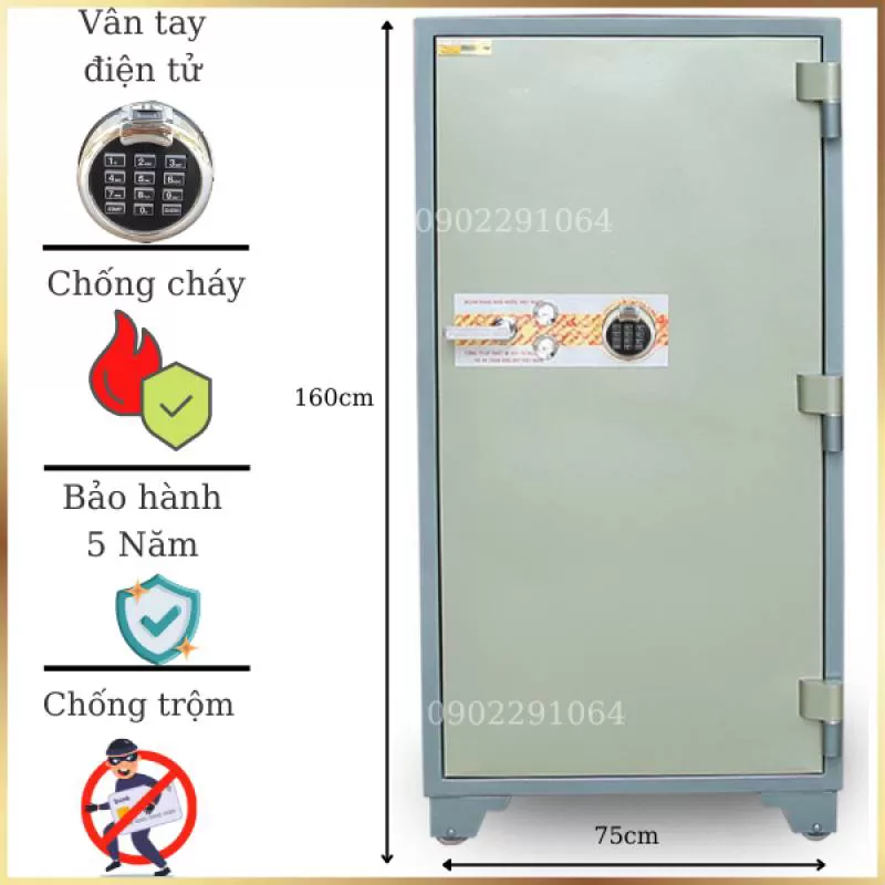 Két sắt hàn quốc trusafe TH888VT khóa vân tay điện tử cao cấp 