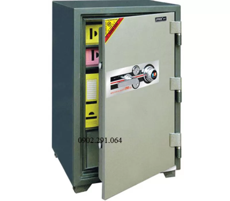 két sắt chống cháy EPOCH safe C200 khóa cơ đổi mã màu xanh