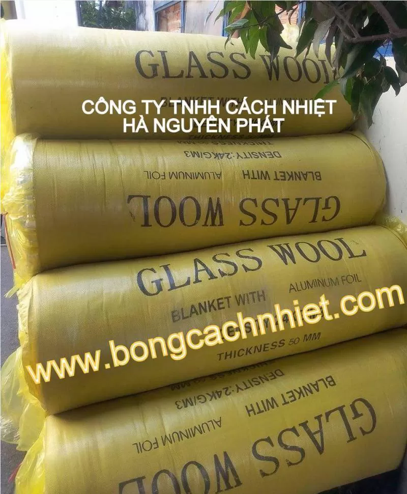 BÔNG BẢO ÔN CÓ BẠC TỶ TRỌNG 24KG/M3 DÀY 50MM