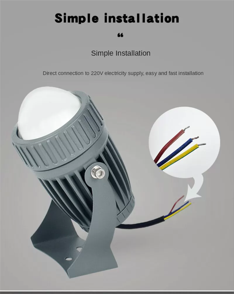 Đèn chân cột 10w LED spotlight hiện đại chiếu rọi ngoài trời IP66 cao cấp TL-RC01