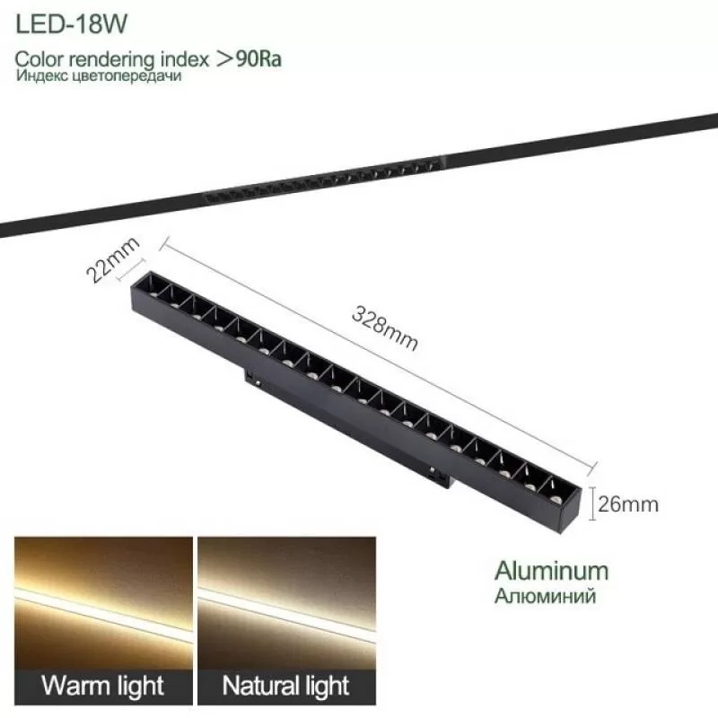Đèn LED spotlight thanh ray nam châm từ tính chỉnh góc chiếu điểm trang trí nội thất hiện đại 6w 12w 18w TL-SMD22