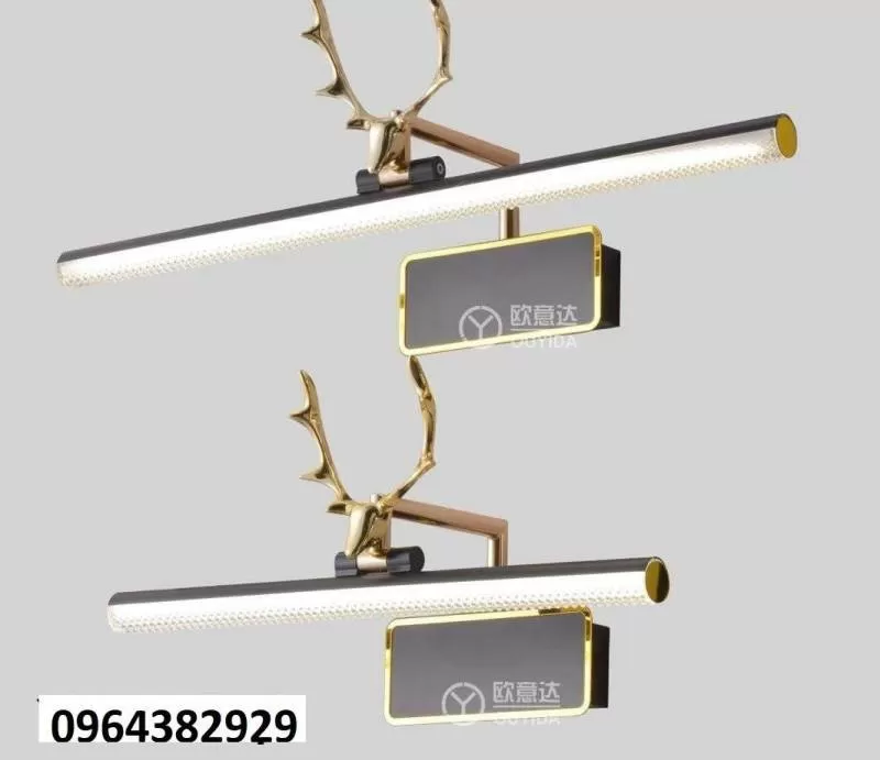 Đèn gương phòng tắm LED đổi màu 3 chế độ chống ẩm cao cấp sừng hươu trang trí phong cách Bắc Âu 60cm TL-YN8965/6