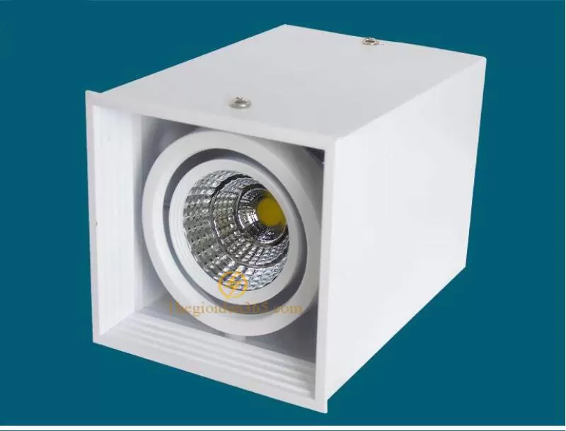 Đèn ốp trần hộp vuông đơn 7w chip Led COB (viền trắng, vỏ trắng) D100 HN-01VT-7W
