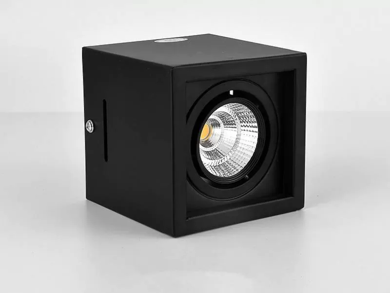 Đèn gắn trần hộp vuông đơn 10w chip Led COB (viền đen, vỏ đen) D100 HN-01V-10W