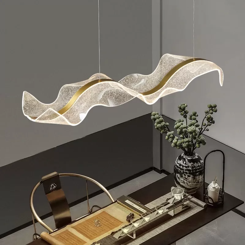Đèn LED treo thả bàn ăn Acrylic nghệ thuật cao cấp kiểu dáng Bắc Âu trang trí nhà hàng chung cư căn hộ hiện đại D100cm D120cm TL-BA25