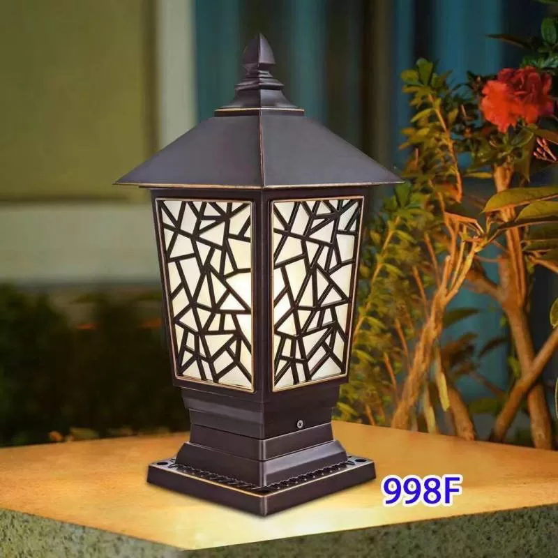 Đèn cột cổng hàng rào lan can sân vườn ngoại thất biệt thự LED E27 cao cấp phong cách Châu Âu cổ điển chống nước ip55 TL-DTR998F