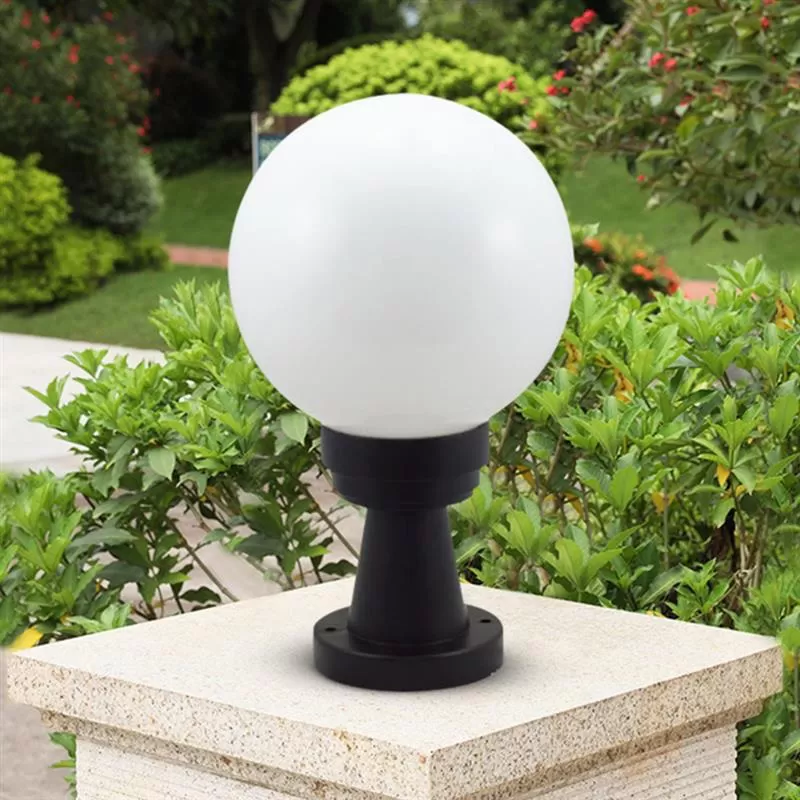 Đèn cột cổng hàng rào lan can sân vườn hiện đại LED E27 bóng tròn chiếu sáng trang trí biệt thự công viên villages chống nước ip65 cao cấp TL-DTR2055