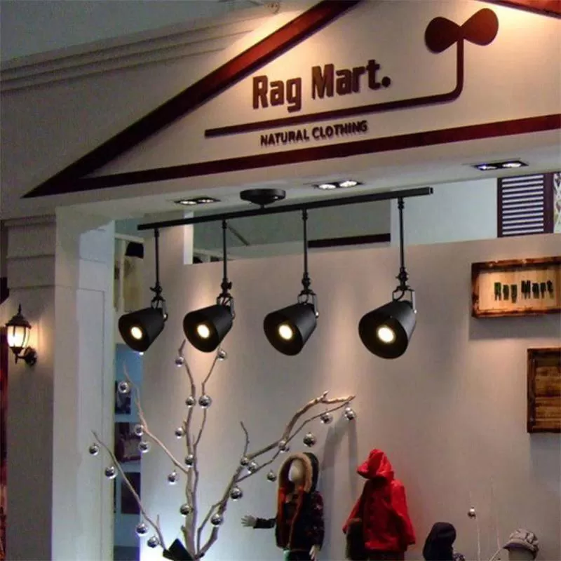 Đèn LED gắn trần chiếu điểm chỉnh góc E27 trang trí quầy bar nhà hàng quán cafe shop thời trang phong cách Retro vintage vỏ đen TL-SPL552