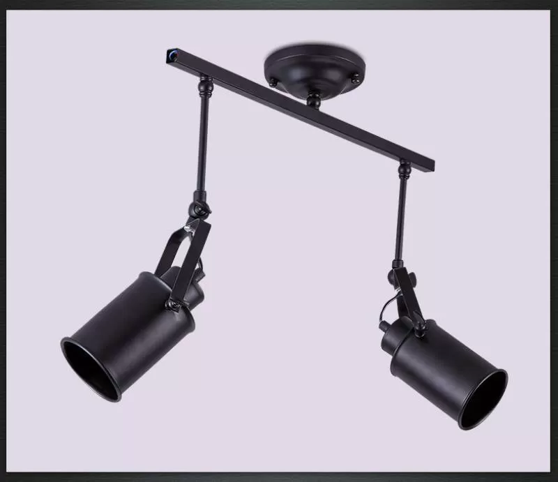 Đèn LED gắn trần chiếu điểm chỉnh góc E27 trang trí quầy bar nhà hàng quán cafe shop thời trang phong cách Retro vintage vỏ đen TL-SPL004