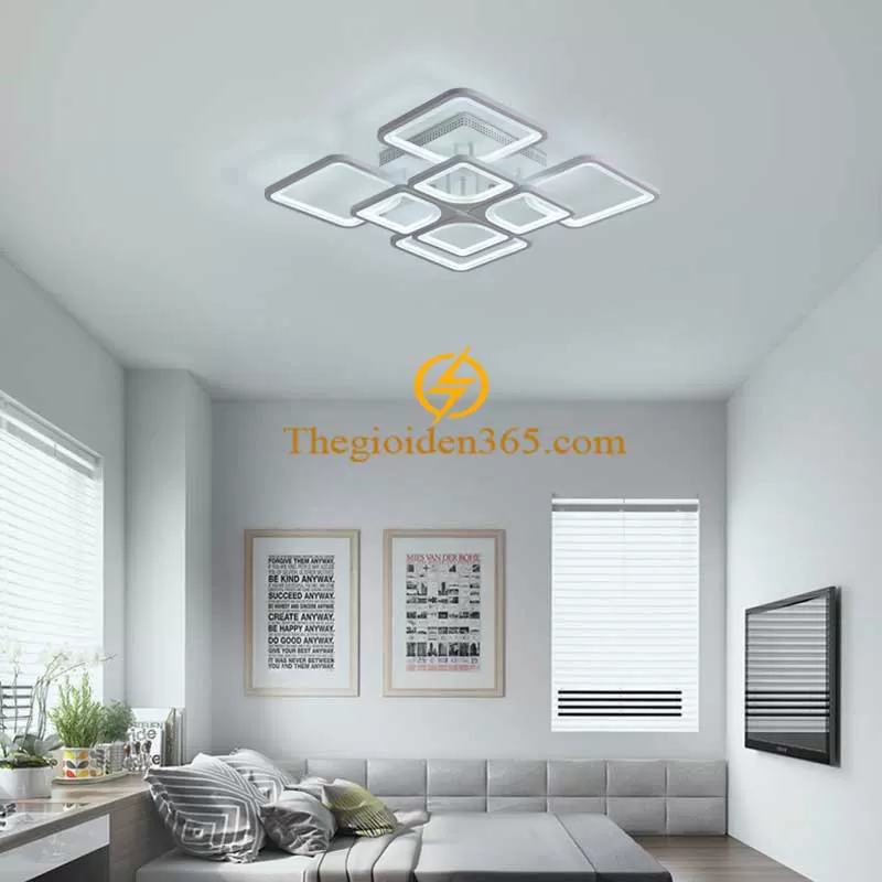 Đèn trần trang trí hiện đại 8 cánh vuông 3 màu D680 TL-TT198