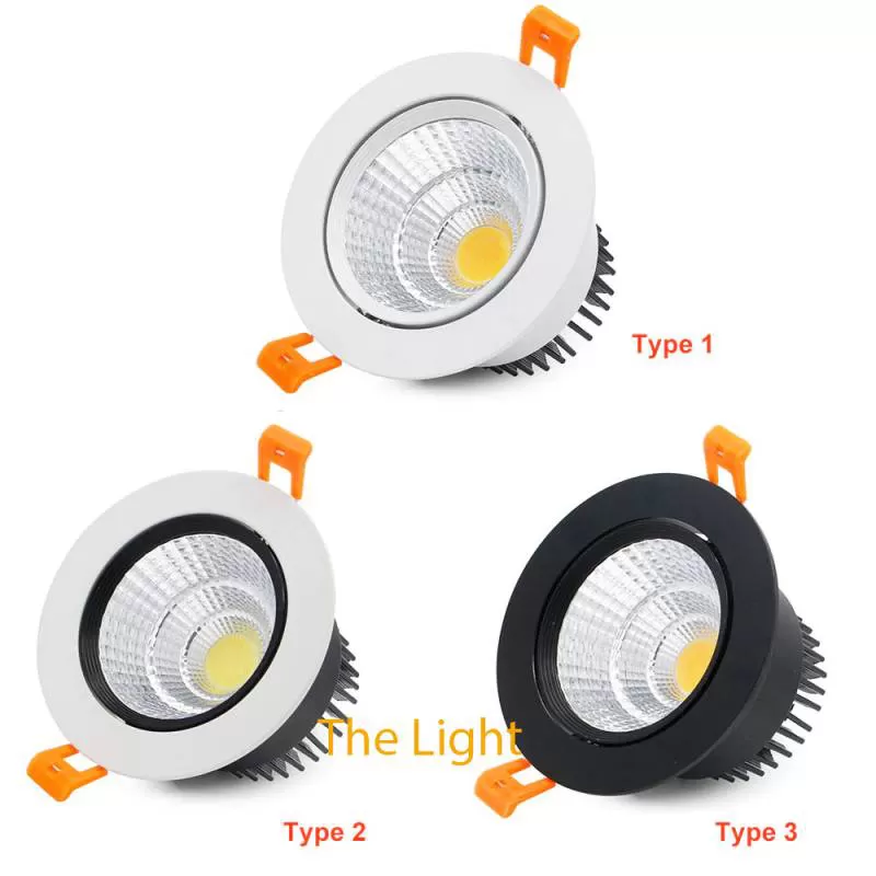 Đèn LED chiếu điểm âm trần tròn xoay góc 45 độ lỗ khoét 90mm COB downlight 10w cao cấp TLV-ACOB-01
