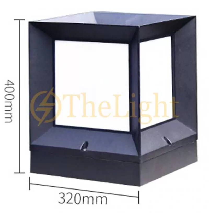 Đèn trụ cổng hiện đại trang trí sân vườn ngoài trời D320xH400mm TL-DTC01