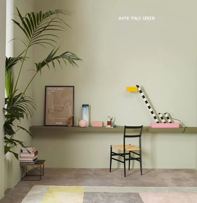 Phòng khách phá cách với gam mầu xanh 8565, 6384, 8118