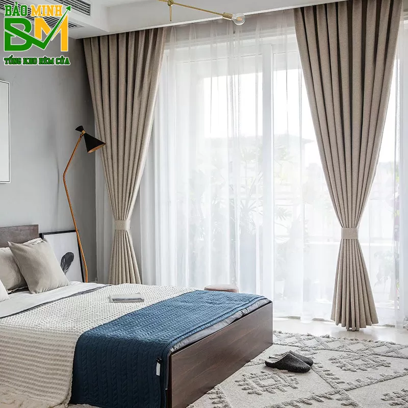 Rèm vải một màu đẹp cho phòng khách DIM19-01