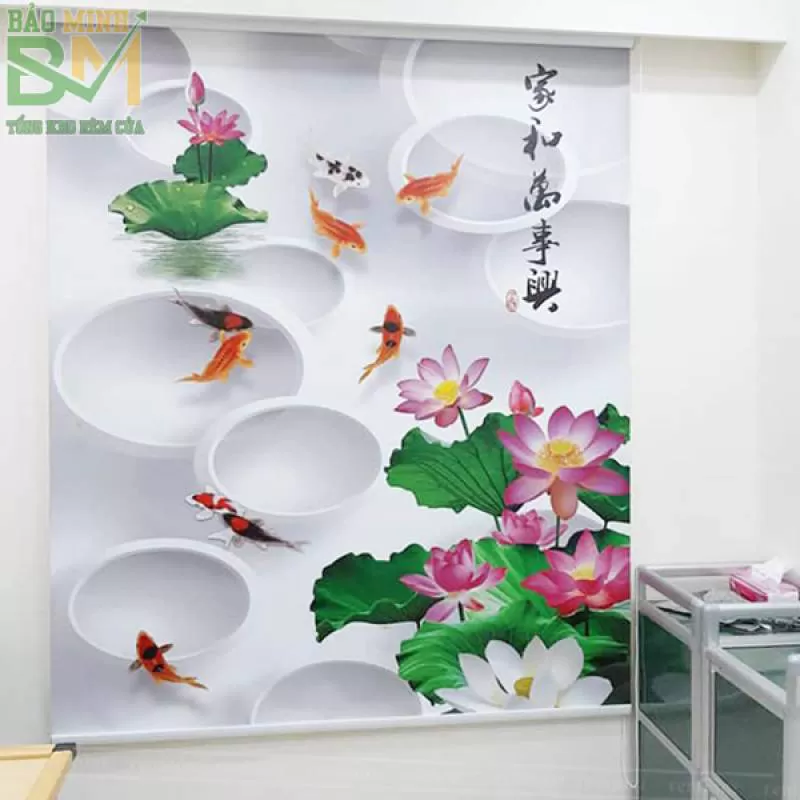 Rèm cửa cuốn in tranh chống nắng đẹp giá rẻ mã B02