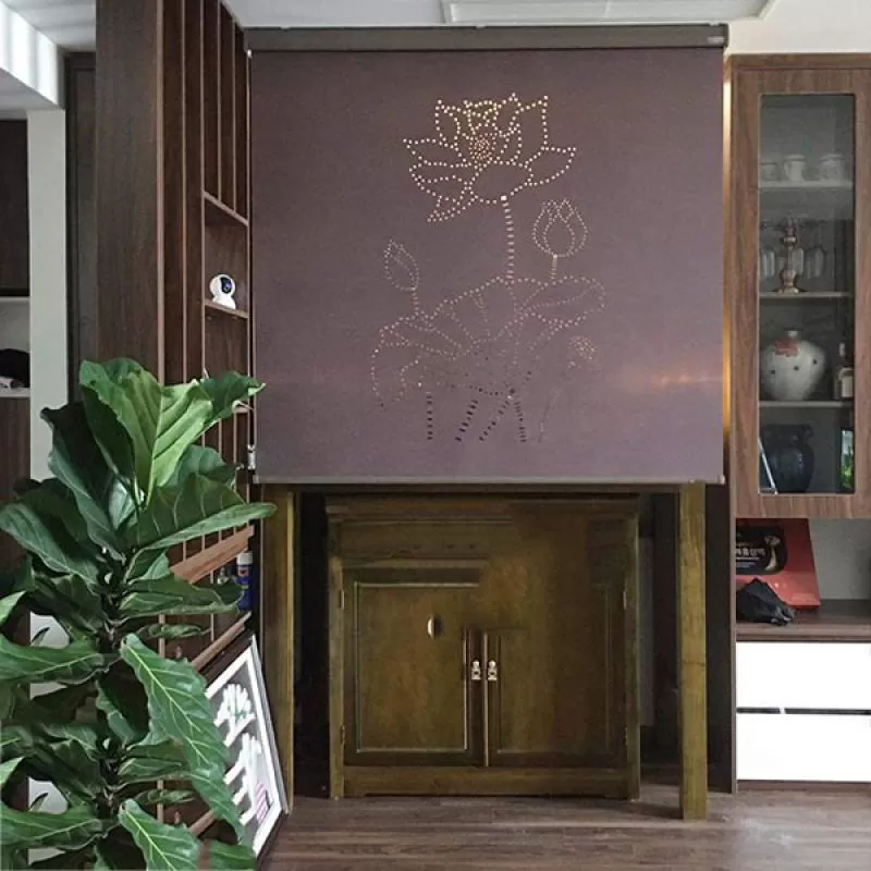 Rèm khắc laze họa tiết che ban thờ 06