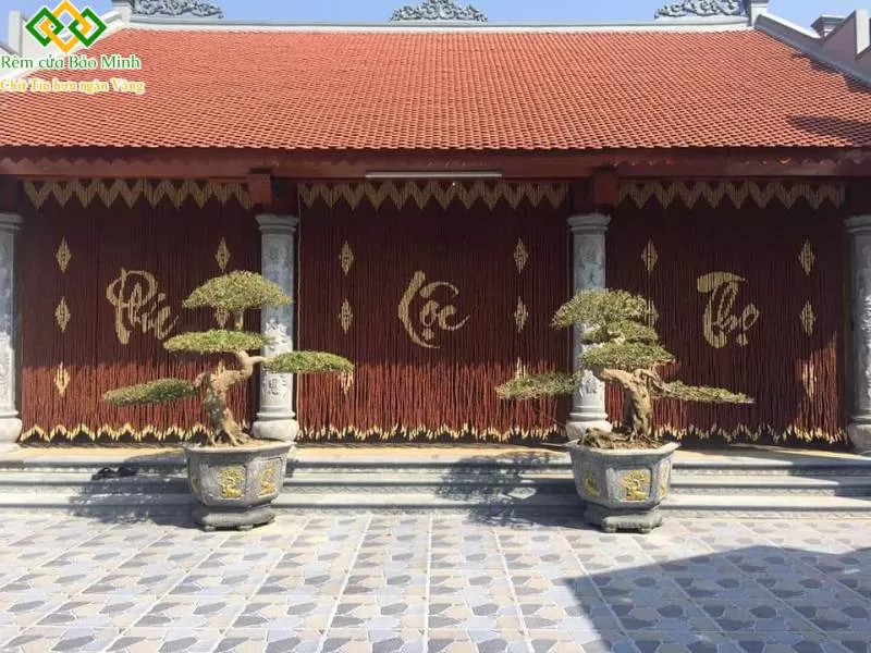 Rèm cửa bàn thờ bằng hạt gỗ đẹp giá rẻ mã HGBM51