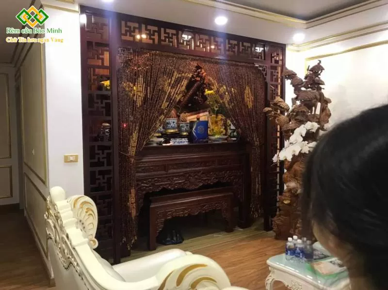 Rèm bàn thờ hạt gỗ đẹp giá rẻ mã HGBM59