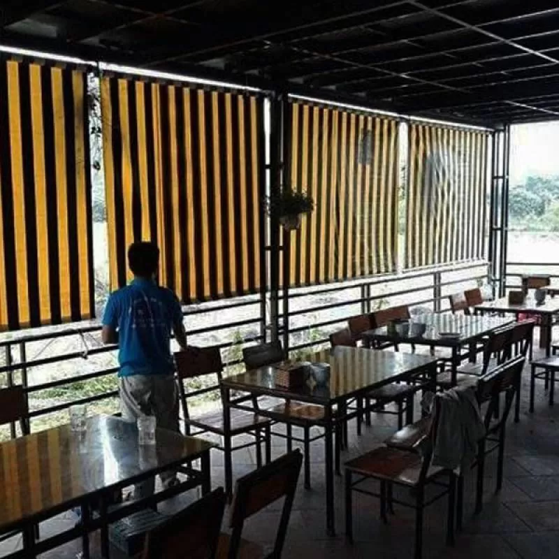 Bạt che nắng mưa ban công quán cafe hãng FIVESTAR – mã TE03