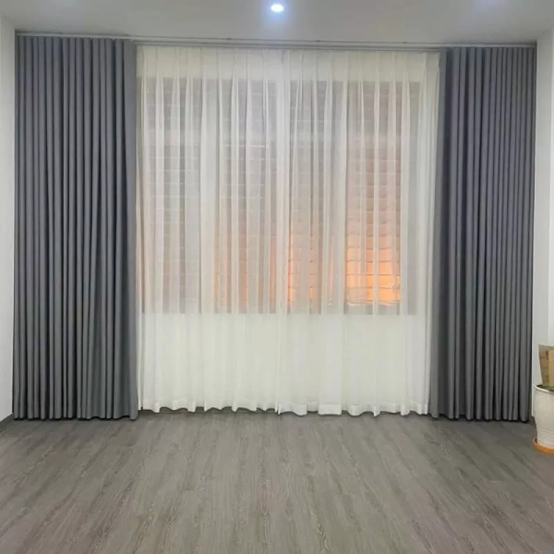 Rèm vải gấm bóng che nắng cửa sổ đẹp giá rẻ HH08-01