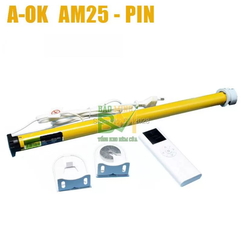 Rèm cuốn điều khiển từ xa tích hợp Motor rèm AOK AM25 PIN