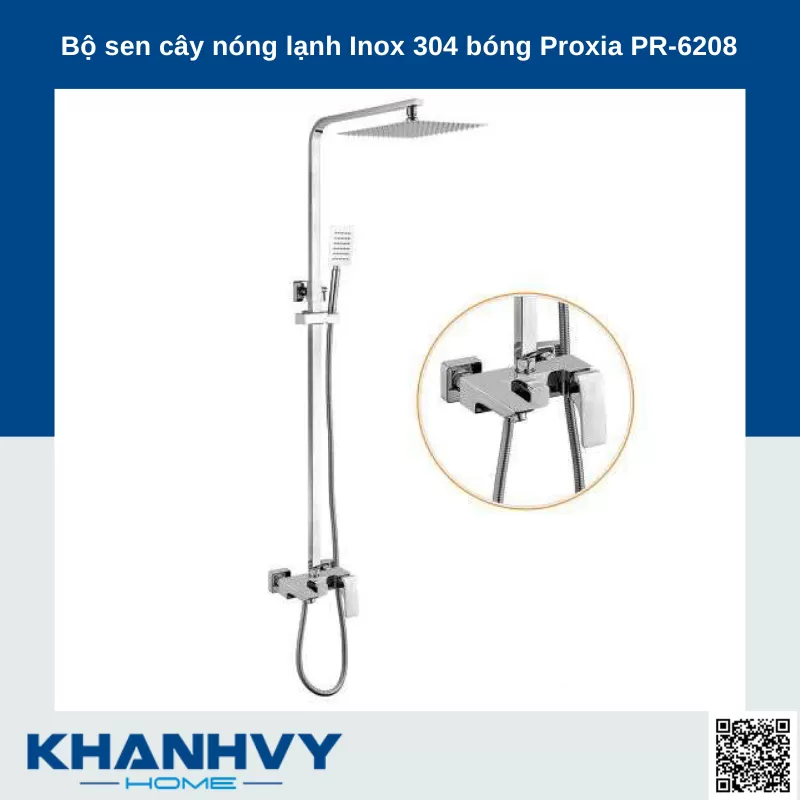 Bộ sen cây nóng lạnh Inox 304 bóng Proxia PR-6208