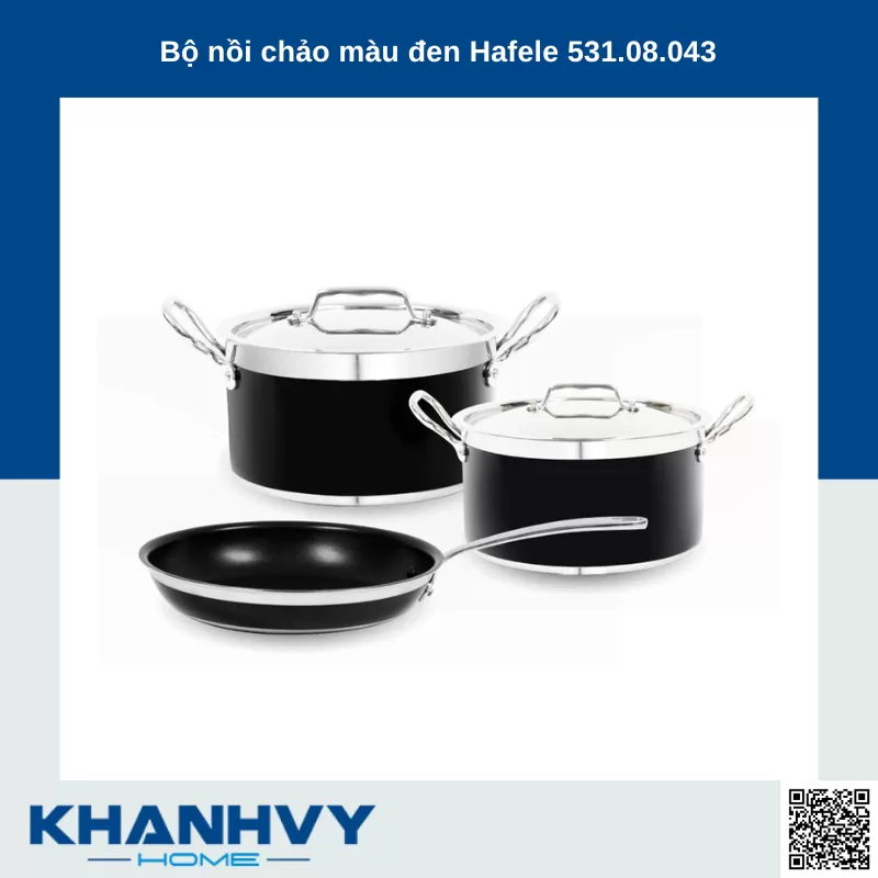 Bộ nồi chảo màu đen Hafele 531.08.043 KM Outlet