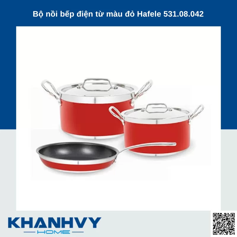 Bộ nồi bếp điện từ màu đỏ Hafele 531.08.042 Outlet