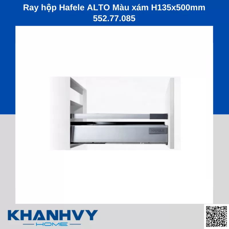 Ray hộp Hafele ALTO Màu xám H135x500mm 552.77.085