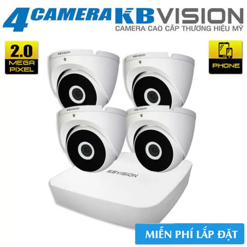 Bộ 4 Camera 4in1 KBvision 2.0 Megapixel [Big Sale]
