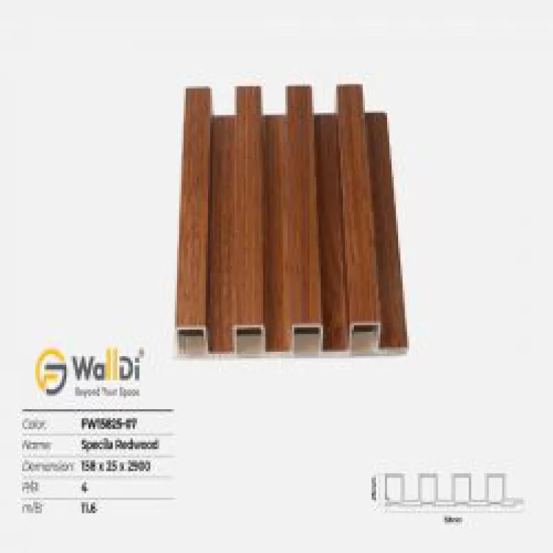 Lam nhựa 4 sóng Walldi FW15825-07 - Specila Redwood - 25mm 