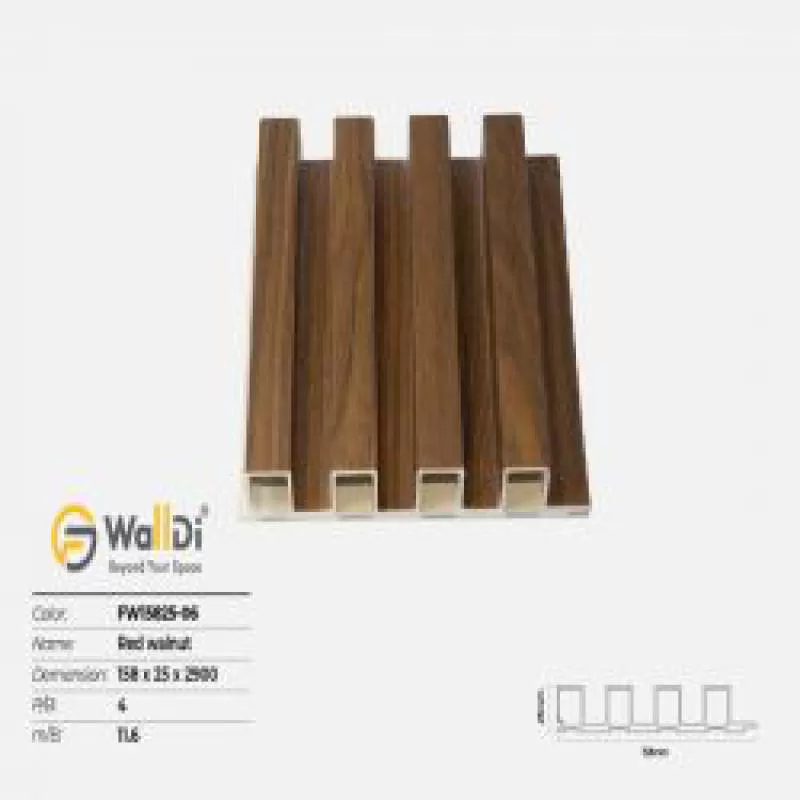Lam nhựa 4 sóng Walldi FW15825-06 - Red Walnut - 25mm