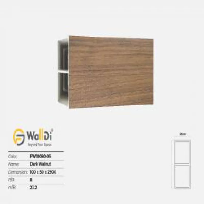 Thanh lam trang trí WalldiFW10050-05 - Dark Walnut - 50mm