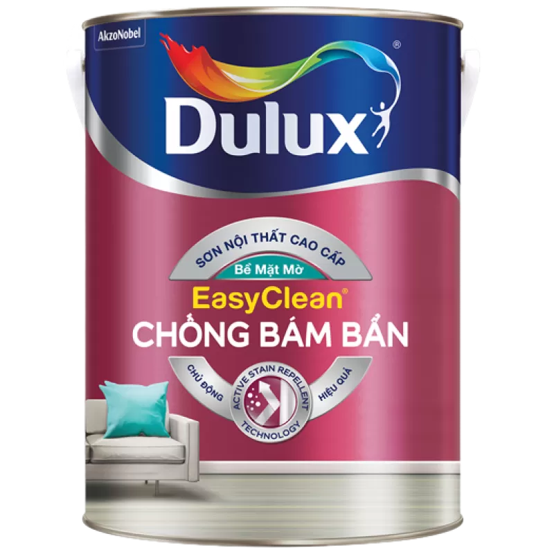 Sơn nước nội thất DULUX EASY CLEAN CHỐNG BÁM BẨN - Bề mặt mờ - Màu trắng